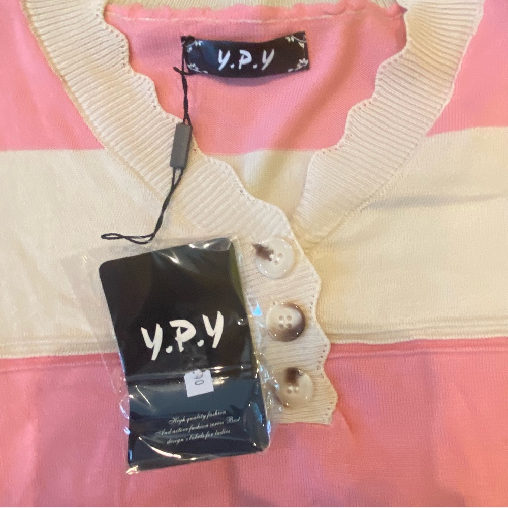 Pink and White Striped Women's Crop Top New with tags - Picture 2 of 7